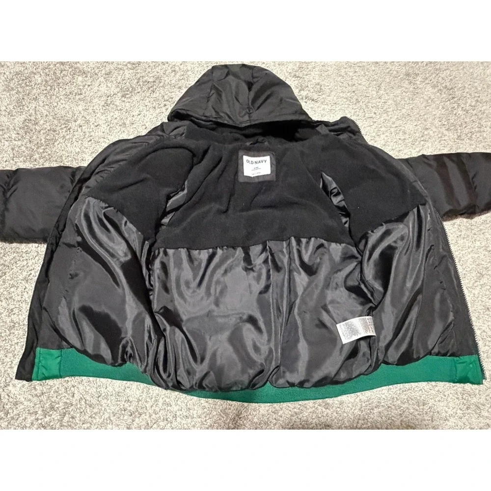 Gap Kids Water Resistant Green & Black Winter Puffer Coat Jacket Size Medium(8)